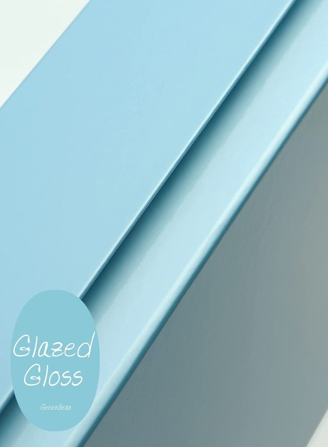 GREEN BEAN Gift Box 13x9.7x3.4 Inches, Large Baby Blue with Lid for Presents, Magnetic Gift Box for Clothes, Shirt (Glossy Metallic Baby Blue, Dot Design Inside) - Image 4